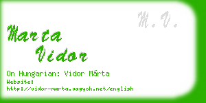 marta vidor business card