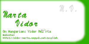 marta vidor business card